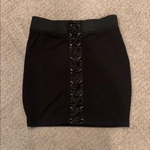 Tight Black Skirt w Design on Front